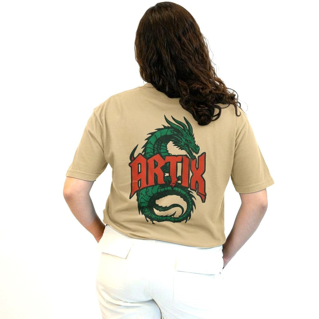 DRAGON CODE π wizartix T-shirt (Beige) | Oversized Fit