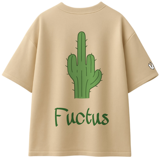FUCTUS 🌵 wizartix tshirt (Beige) | Oversized Fit