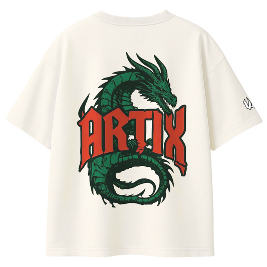 DRAGON CODE 🐉 wizartix T-shirt (Off-White) | Oversized Fit